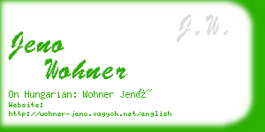 jeno wohner business card